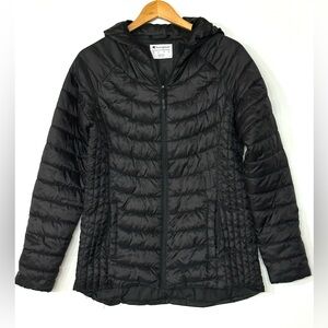 Champion Women's Quilted Black Puffer Coat with‎ hood lightweight Medium